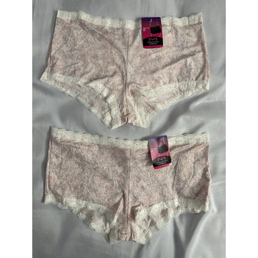 NEW Maidenform One Fab Fit Boyshort Panty 40760 Multicolor Womens 2XLarge 2 Pair